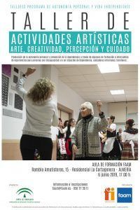 Cartel del taller de actividades artísticas